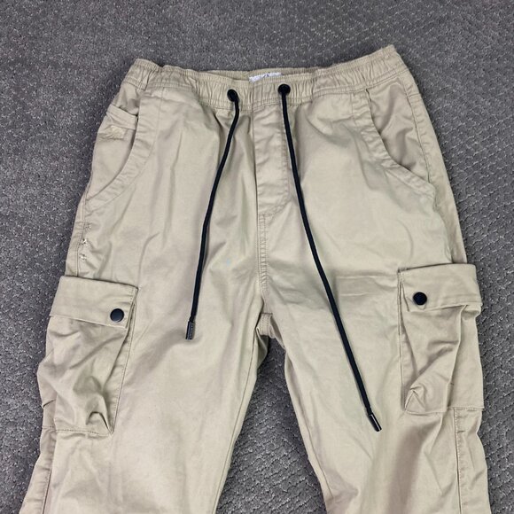Kuwalla Tee Cargo Jogger Pants Men's Small Khaki Drawstrings - Picture 2 of 14